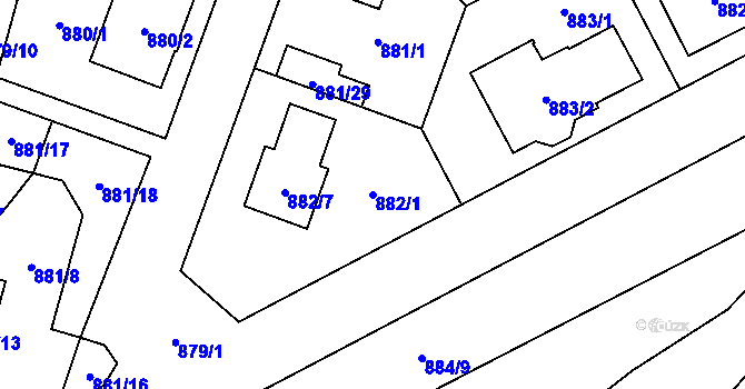 Parcela st. 882/1 v KÚ Zbýšov u Oslavan, Katastrální mapa