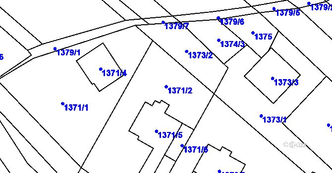 Parcela st. 1371/2 v KÚ Zbýšov u Oslavan, Katastrální mapa