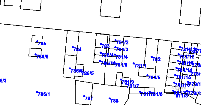 Parcela st. 786/4 v KÚ Zbýšov u Oslavan, Katastrální mapa
