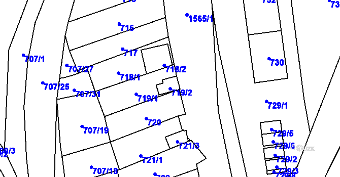 Parcela st. 719/2 v KÚ Zbýšov u Oslavan, Katastrální mapa