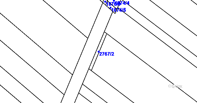 Parcela st. 2767/2 v KÚ Zbýšov u Oslavan, Katastrální mapa