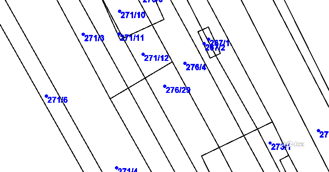 Parcela st. 276/29 v KÚ Zbýšov, Katastrální mapa