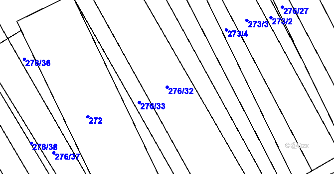 Parcela st. 276/32 v KÚ Zbýšov, Katastrální mapa