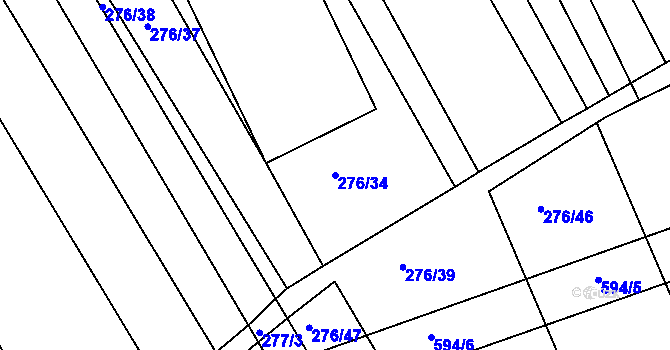 Parcela st. 276/34 v KÚ Zbýšov, Katastrální mapa