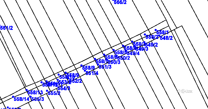 Parcela st. 558/6 v KÚ Zbýšov, Katastrální mapa