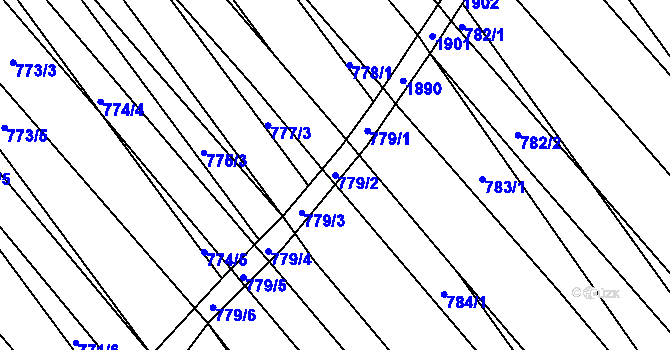 Parcela st. 779/2 v KÚ Zbýšov, Katastrální mapa