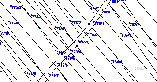 Parcela st. 779/3 v KÚ Zbýšov, Katastrální mapa