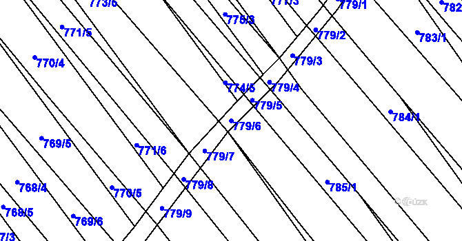 Parcela st. 779/6 v KÚ Zbýšov, Katastrální mapa