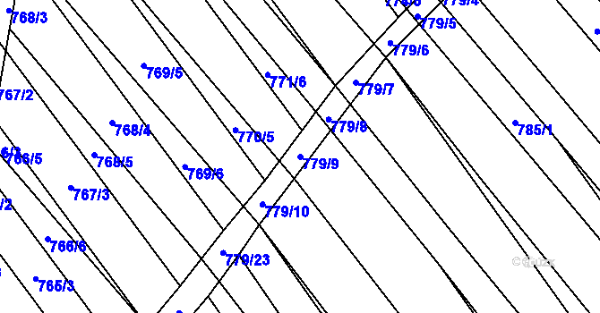 Parcela st. 779/9 v KÚ Zbýšov, Katastrální mapa