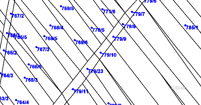 Parcela st. 779/10 v KÚ Zbýšov, Katastrální mapa