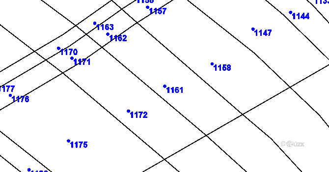 Parcela st. 1161 v KÚ Zbýšov, Katastrální mapa