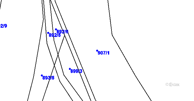 Parcela st. 907/1 v KÚ Koryto, Katastrální mapa