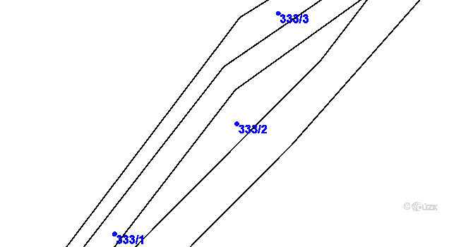 Parcela st. 333/2 v KÚ Koryto, Katastrální mapa