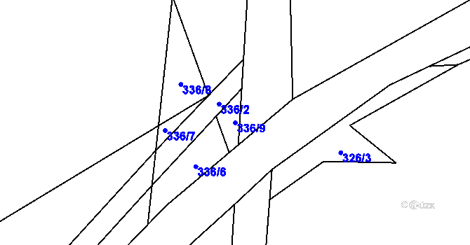 Parcela st. 336/9 v KÚ Koryto, Katastrální mapa