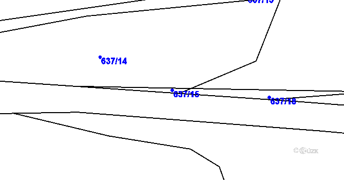 Parcela st. 637/15 v KÚ Koryto, Katastrální mapa