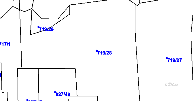 Parcela st. 719/28 v KÚ Koryto, Katastrální mapa