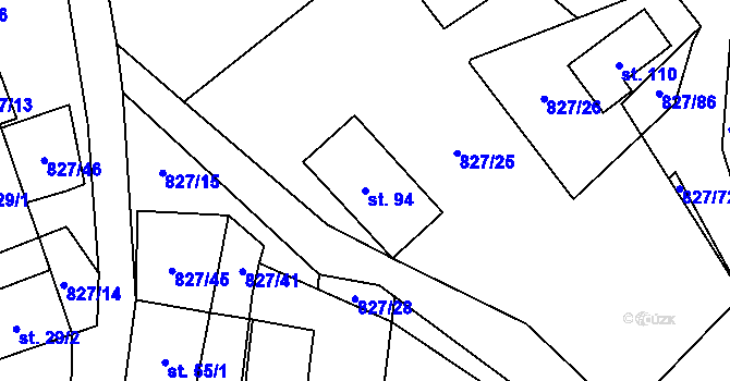 Parcela st. 94 v KÚ Koryto, Katastrální mapa