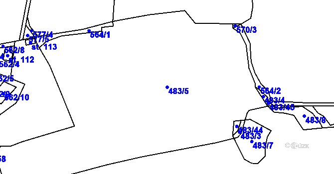 Parcela st. 483/5 v KÚ Koryto, Katastrální mapa