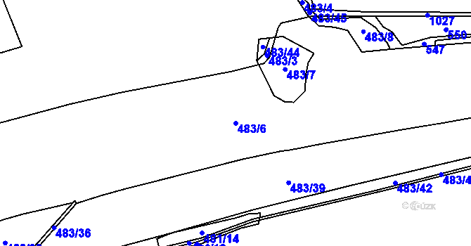 Parcela st. 483/6 v KÚ Koryto, Katastrální mapa