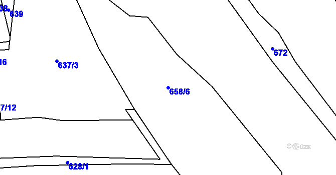 Parcela st. 658/6 v KÚ Koryto, Katastrální mapa