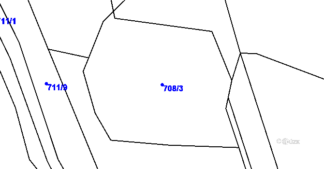 Parcela st. 708/3 v KÚ Koryto, Katastrální mapa