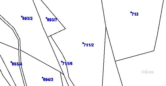 Parcela st. 711/2 v KÚ Koryto, Katastrální mapa