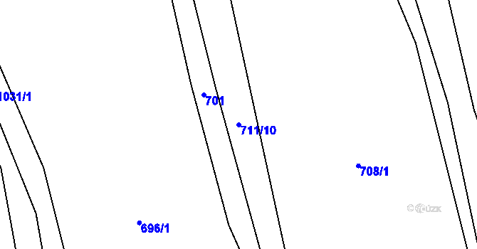 Parcela st. 711/10 v KÚ Koryto, Katastrální mapa