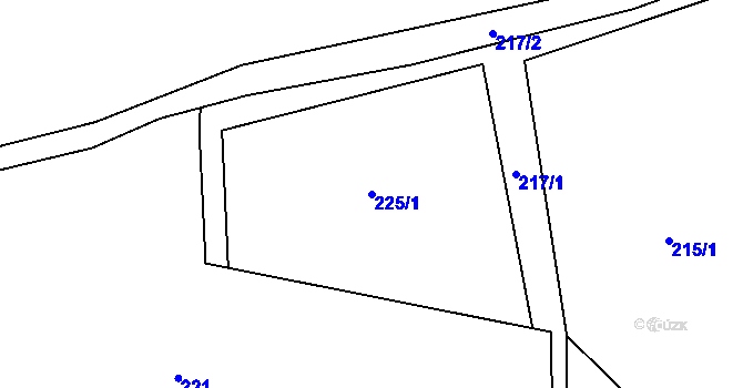 Parcela st. 225/1 v KÚ Skříněřov, Katastrální mapa