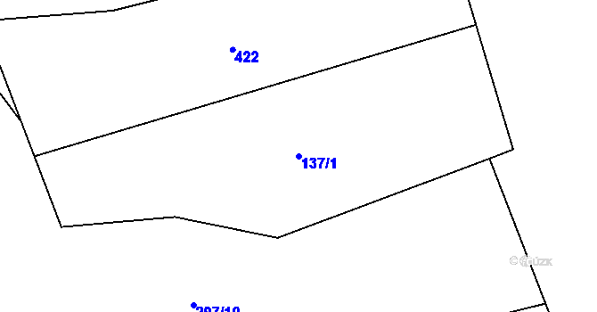 Parcela st. 137/1 v KÚ Skříněřov, Katastrální mapa