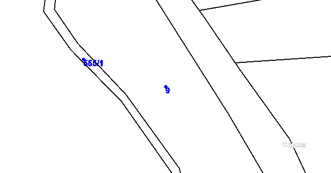 Parcela st. 9 v KÚ Spálenec, Katastrální mapa