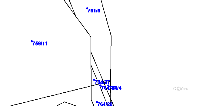 Parcela st. 761/5 v KÚ Zbytiny, Katastrální mapa