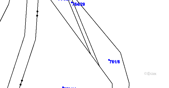 Parcela st. 764/26 v KÚ Zbytiny, Katastrální mapa