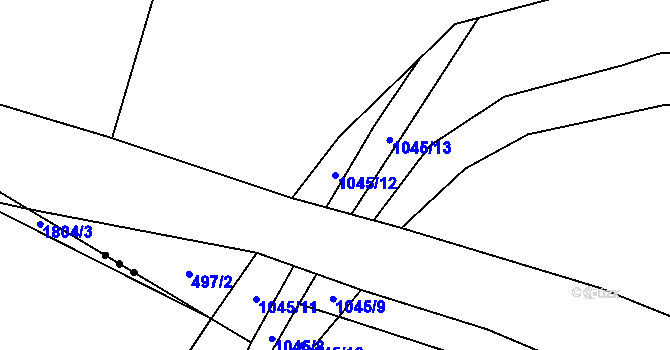 Parcela st. 1045/12 v KÚ Zbytiny, Katastrální mapa