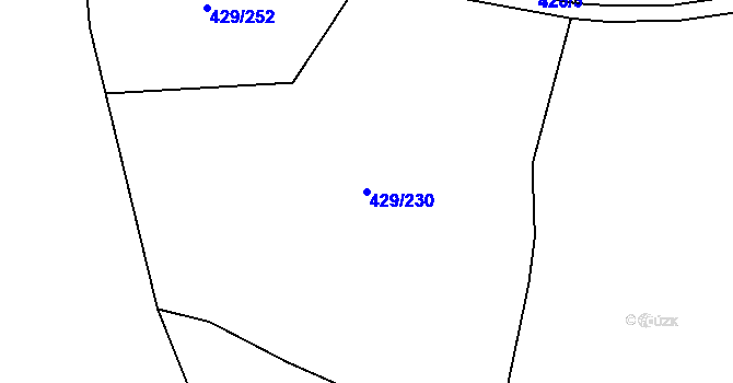 Parcela st. 429/230 v KÚ Zbytiny, Katastrální mapa