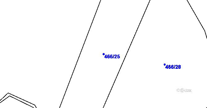 Parcela st. 466/25 v KÚ Zbytiny, Katastrální mapa