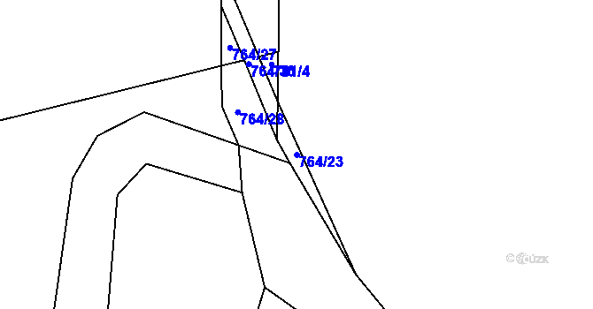 Parcela st. 764/23 v KÚ Zbytiny, Katastrální mapa