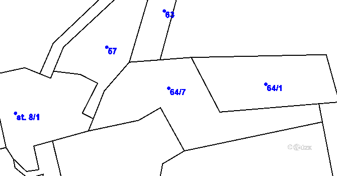 Parcela st. 64/7 v KÚ Zdebuzeves, Katastrální mapa