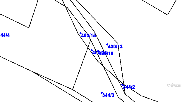 Parcela st. 400/18 v KÚ Zdebuzeves, Katastrální mapa