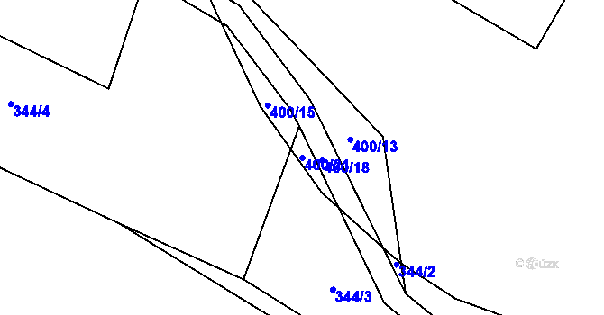 Parcela st. 400/21 v KÚ Zdebuzeves, Katastrální mapa