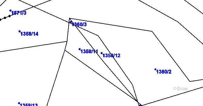 Parcela st. 1358/12 v KÚ Zdebuzeves, Katastrální mapa
