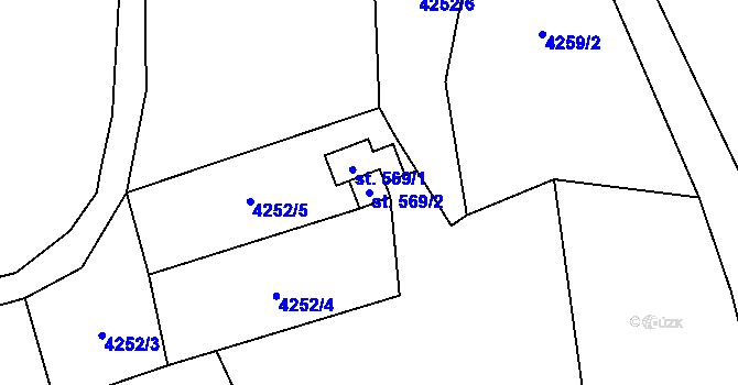 Parcela st. 569/2 v KÚ Zděchov, Katastrální mapa