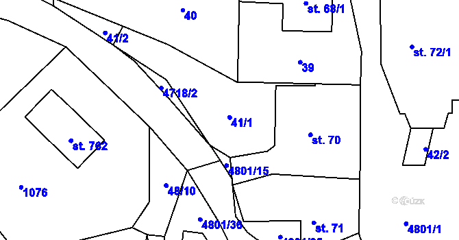 Parcela st. 41 v KÚ Zděchov, Katastrální mapa