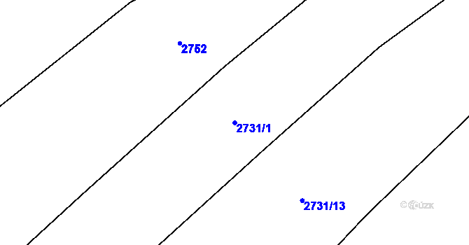 Parcela st. 2731/1 v KÚ Zděchov, Katastrální mapa