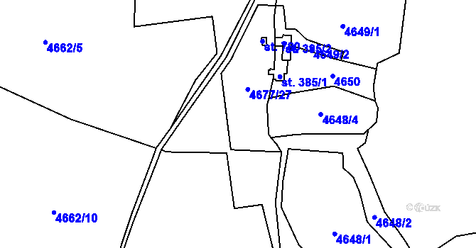 Parcela st. 4677/1 v KÚ Zděchov, Katastrální mapa