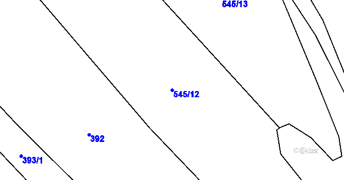 Parcela st. 545/12 v KÚ Zděchov, Katastrální mapa