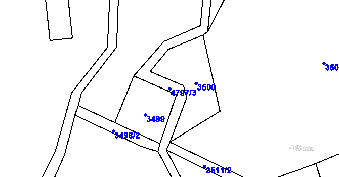 Parcela st. 4797/3 v KÚ Zděchov, Katastrální mapa