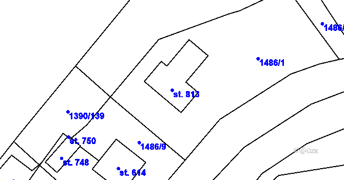 Parcela st. 813 v KÚ Zděchov, Katastrální mapa