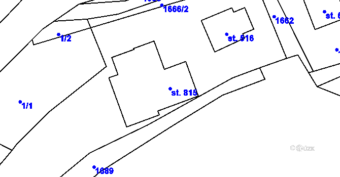 Parcela st. 815 v KÚ Zděchov, Katastrální mapa