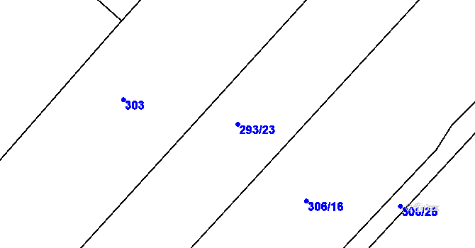 Parcela st. 293/23 v KÚ Morašice v Železných horách, Katastrální mapa