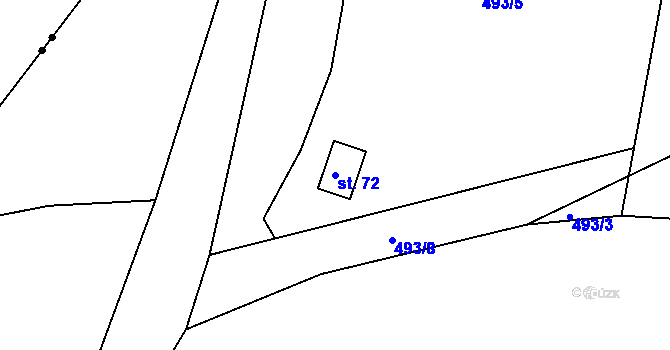 Parcela st. 72 v KÚ Spytovice, Katastrální mapa